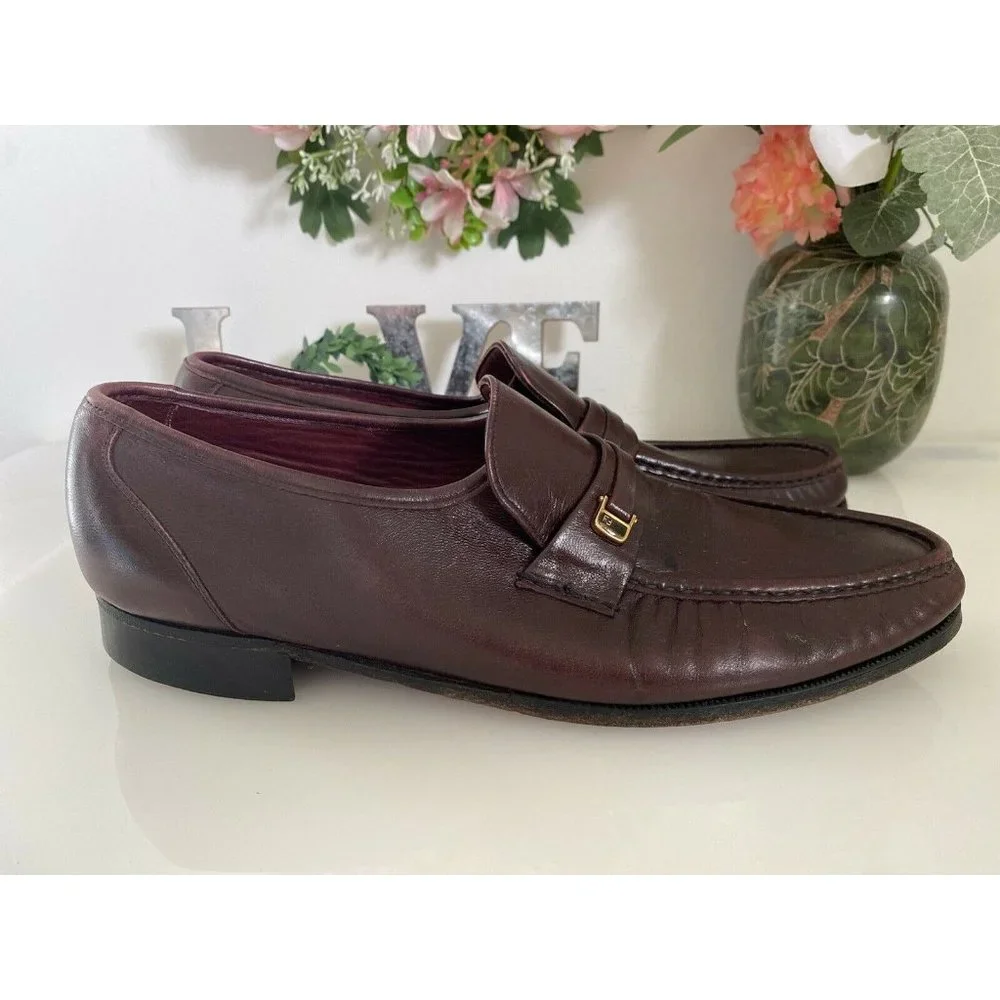 Florsheim Comfortech Signature Men's Shoes 10.5C Burgundy Loafers Dress Slip On‎